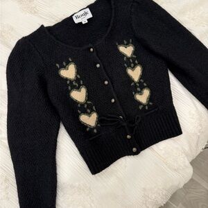 Rouje heart wool cardigan